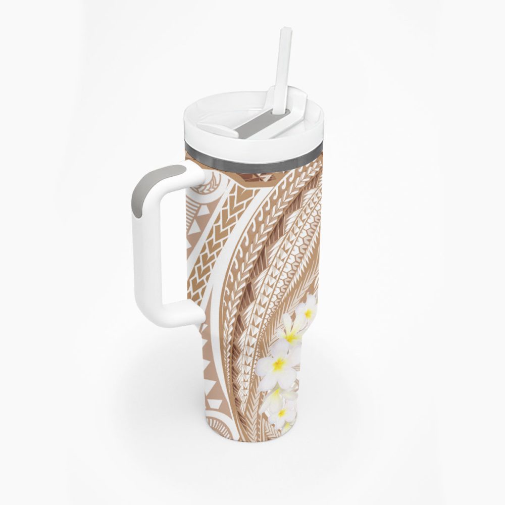Tropical Plumeria Flowers Custom Stanley Quencher 40Oz Stainless Steel Tumbler - Image 3