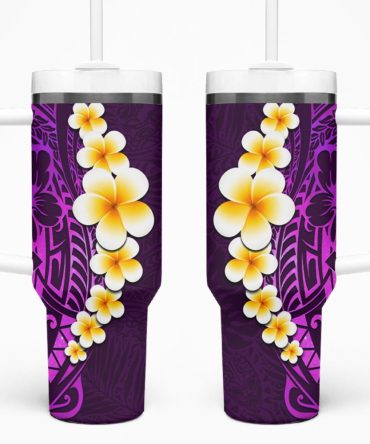 Tropical Plumeria Flowers Custom Stanley Quencher 40Oz Stainless Steel Tumbler
