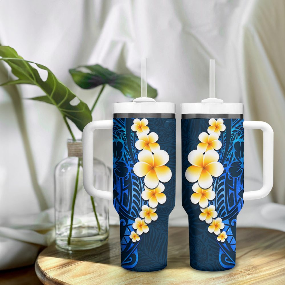 Tropical Plumeria Flowers Custom Stanley Quencher 40Oz Stainless Steel Tumbler - Image 10