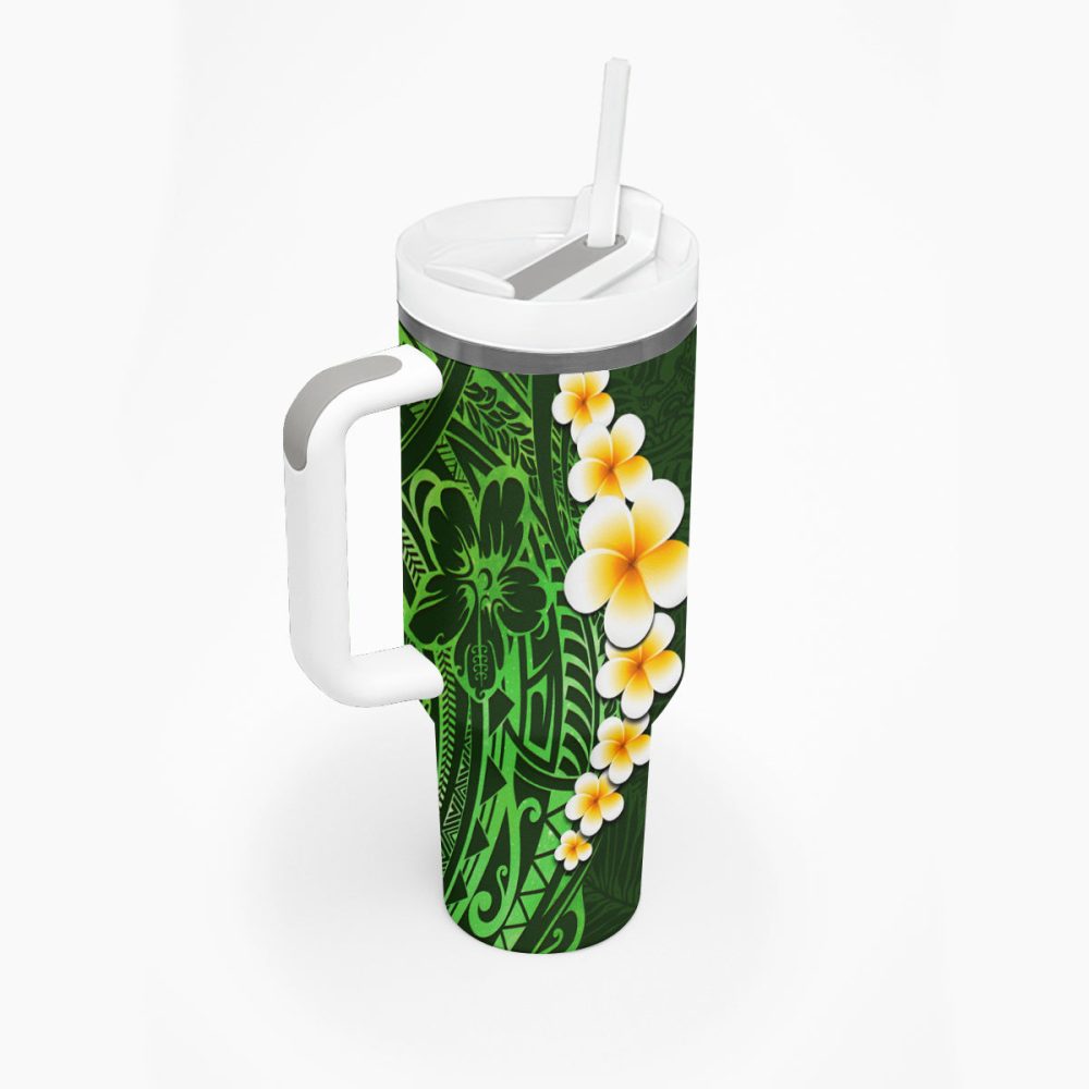 Tropical Plumeria Flowers Custom Stanley Quencher 40Oz Stainless Steel Tumbler - Image 3