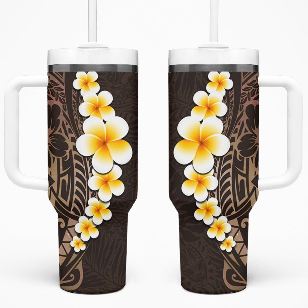 Tropical Plumeria Flowers Custom Stanley Quencher 40Oz Stainless Steel Tumbler