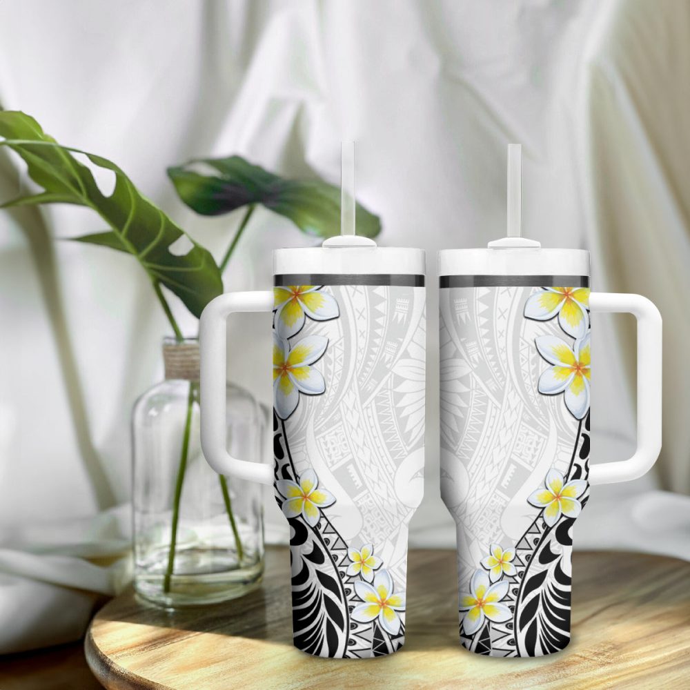 Tropical Plumeria Flowers Custom Stanley Quencher 40Oz Stainless Steel Tumbler - Image 10