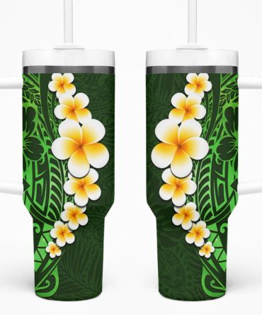 Tropical Plumeria Flowers Custom Stanley Quencher 40Oz Stainless Steel Tumbler