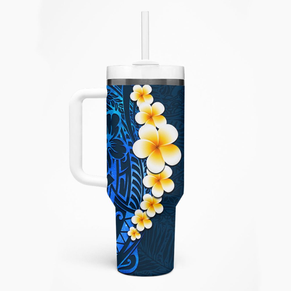 Tropical Plumeria Flowers Custom Stanley Quencher 40Oz Stainless Steel Tumbler - Image 2