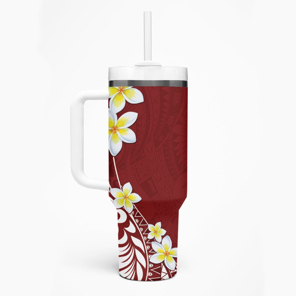 Tropical Plumeria Flowers Custom Stanley Quencher 40Oz Stainless Steel Tumbler - Image 2