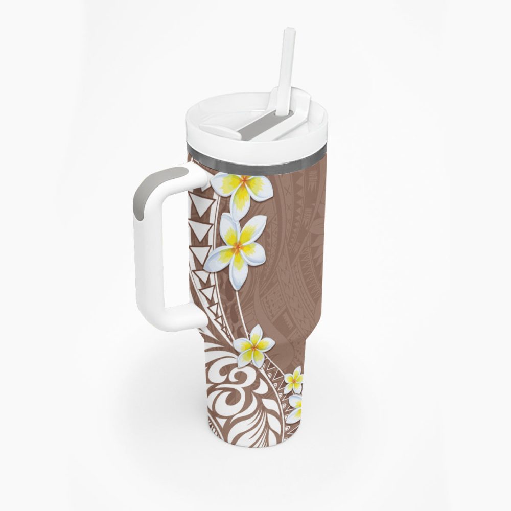 Tropical Plumeria Flowers Custom Stanley Quencher 40Oz Stainless Steel Tumbler - Image 3