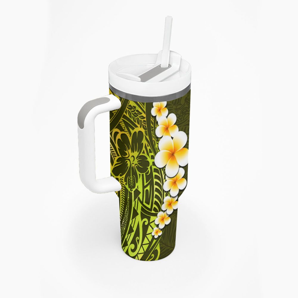 Tropical Plumeria Flowers Custom Stanley Quencher 40Oz Stainless Steel Tumbler - Image 3