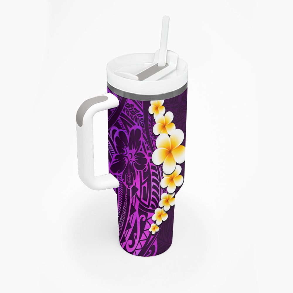 Tropical Plumeria Flowers Custom Stanley Quencher 40Oz Stainless Steel Tumbler - Image 3