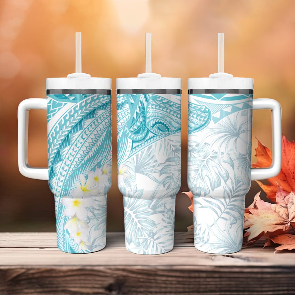 Tropical Plumeria Flowerscustom Stanley Quencher 40Oz Stainless Steel Tumbler - Image 5