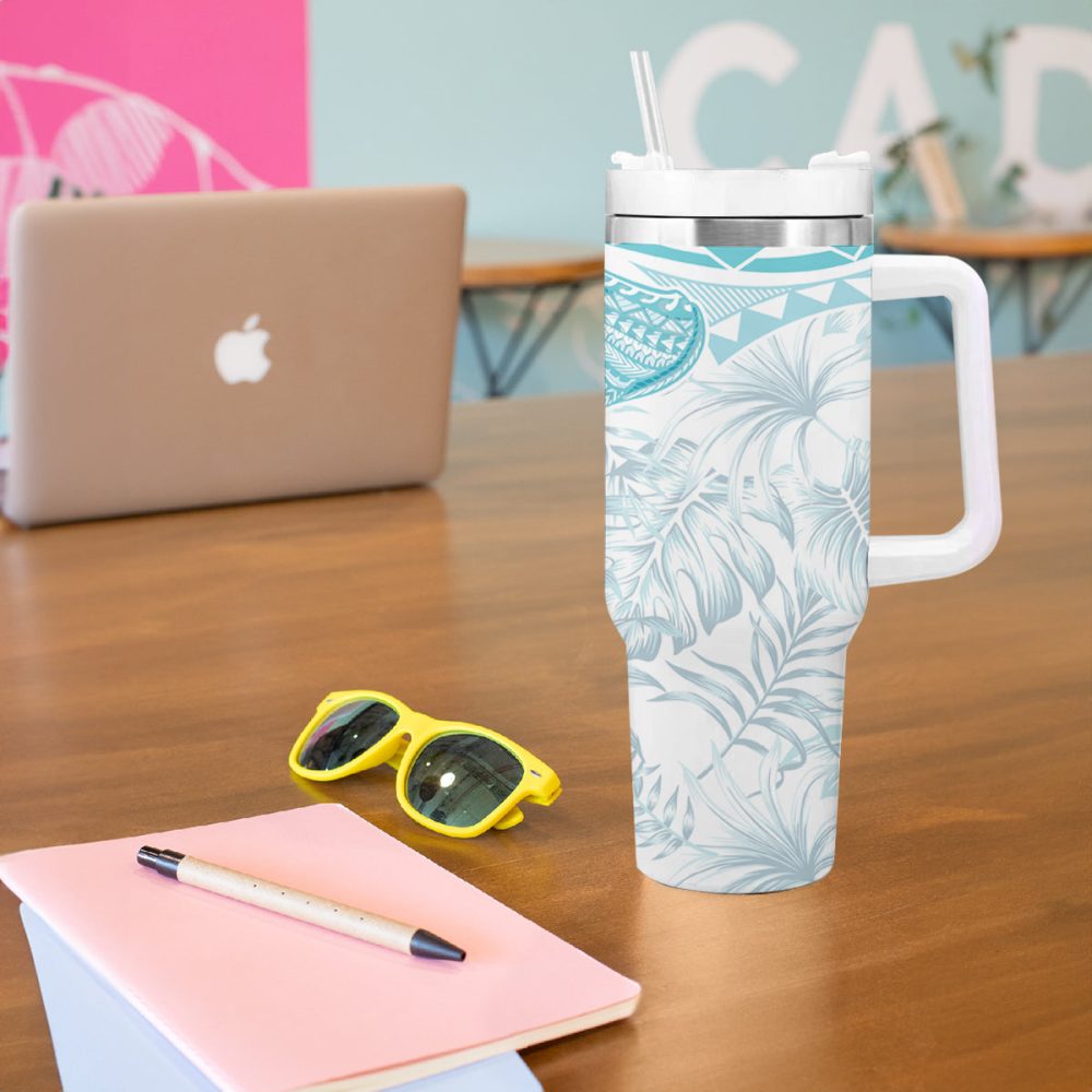 Tropical Plumeria Flowerscustom Stanley Quencher 40Oz Stainless Steel Tumbler - Image 6