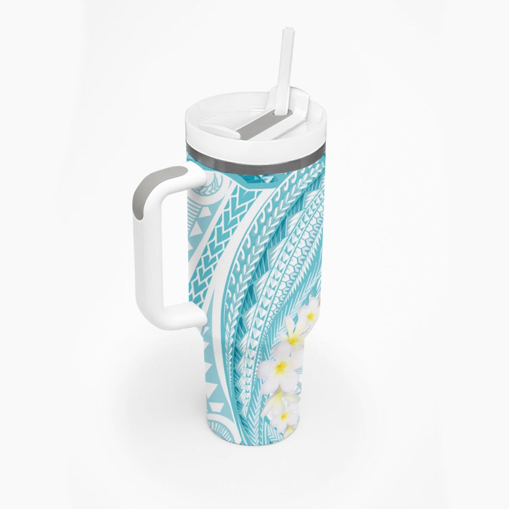 Tropical Plumeria Flowerscustom Stanley Quencher 40Oz Stainless Steel Tumbler - Image 3