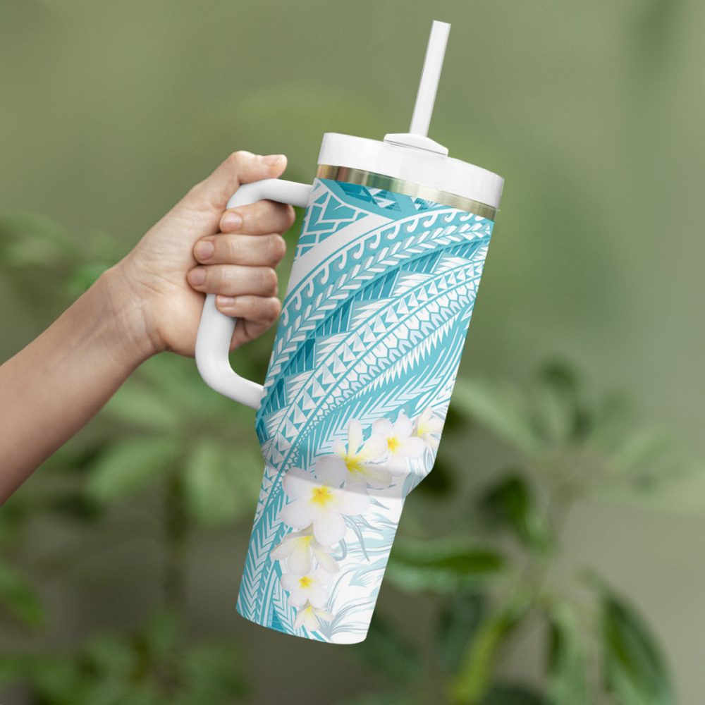 Tropical Plumeria Flowerscustom Stanley Quencher 40Oz Stainless Steel Tumbler - Image 4