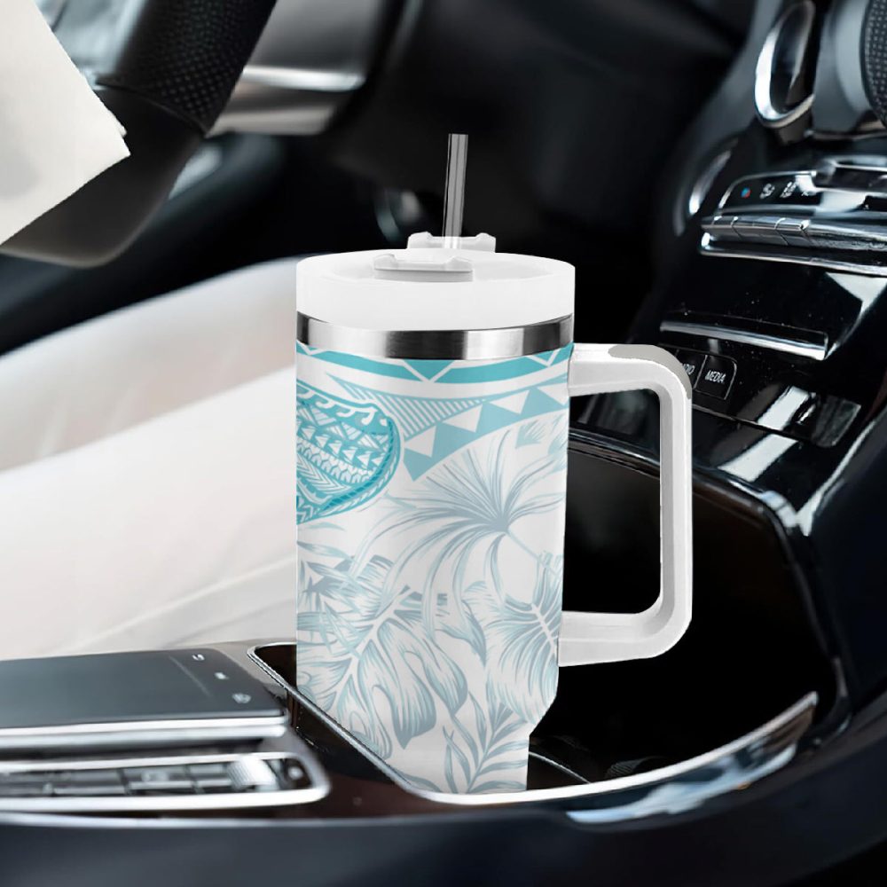 Tropical Plumeria Flowerscustom Stanley Quencher 40Oz Stainless Steel Tumbler - Image 9