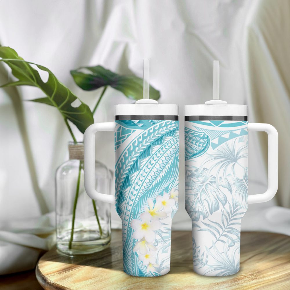 Tropical Plumeria Flowerscustom Stanley Quencher 40Oz Stainless Steel Tumbler - Image 10