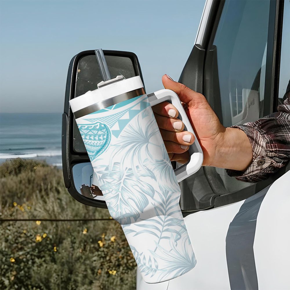 Tropical Plumeria Flowerscustom Stanley Quencher 40Oz Stainless Steel Tumbler - Image 8