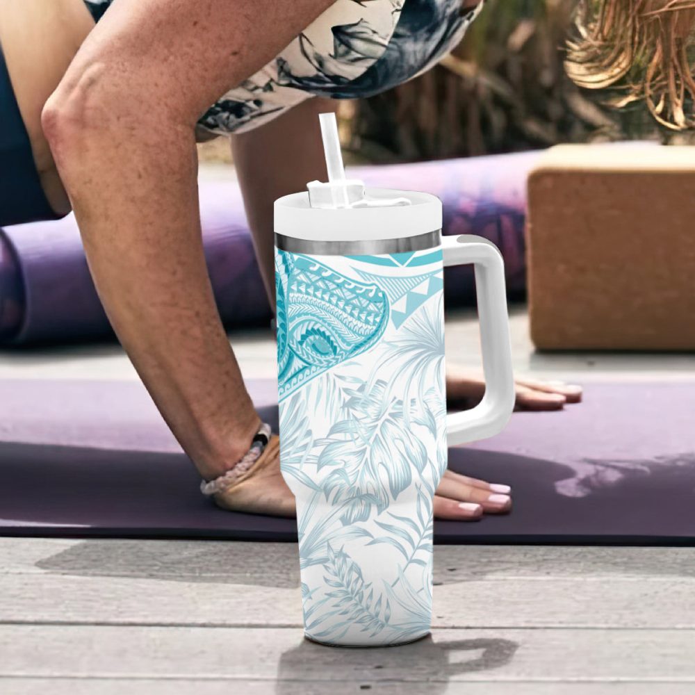 Tropical Plumeria Flowerscustom Stanley Quencher 40Oz Stainless Steel Tumbler - Image 7