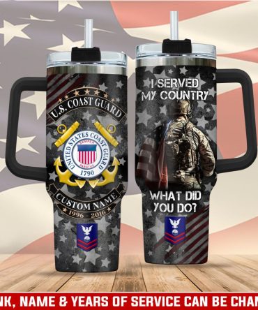 United States Coast Guard Custom Stanley Quencher 40Oz Stainless Steel Tumbler With Handle