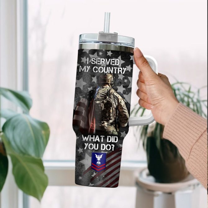 United States Coast Guard Custom Stanley Quencher 40Oz Stainless Steel Tumbler With Handle - Image 2