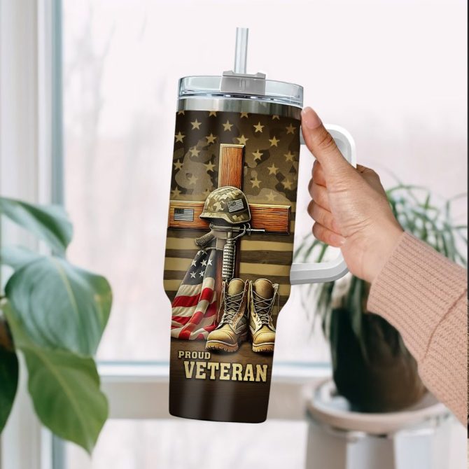 United States Navy Custom Stanley Quencher 40Oz Stainless Steel Tumbler With Handle - Image 2