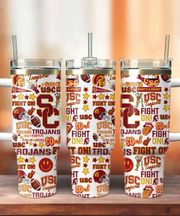 Usc Trojans Ncaa Custom Stanley Quencher 40Oz Stainless Steel Tumbler With Handle