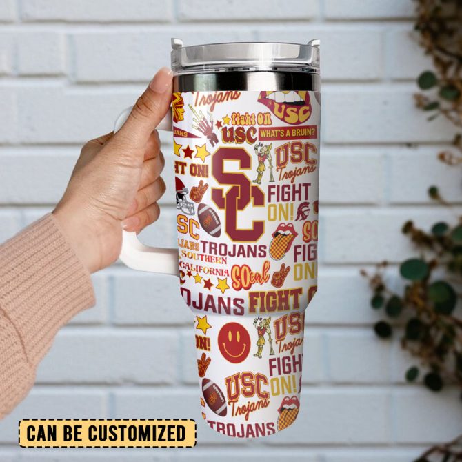 Usc Trojans Ncaa Custom Stanley Quencher 40Oz Stainless Steel Tumbler With Handle - Image 3