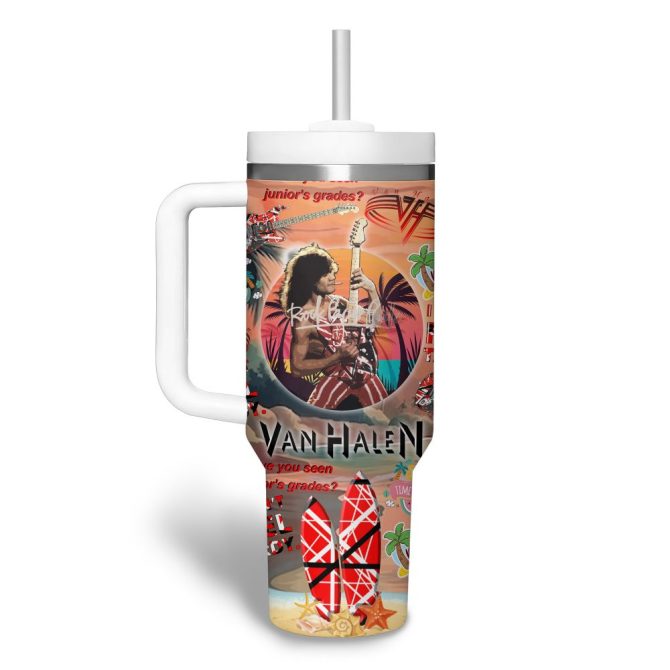 Van Halen Music Custom Stanley Quencher 40Oz Stainless Steel Tumbler - Image 3