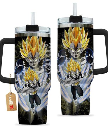 Vegeta Super Saiyan 2 Dragon Ball Anime Custom Stanley Quencher 40Oz Stainless Steel Tumbler