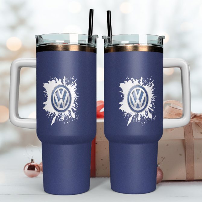 Volkswagen Brand Custom Stanley Quencher 40Oz Stainless Steel Tumbler With Handle - Image 4