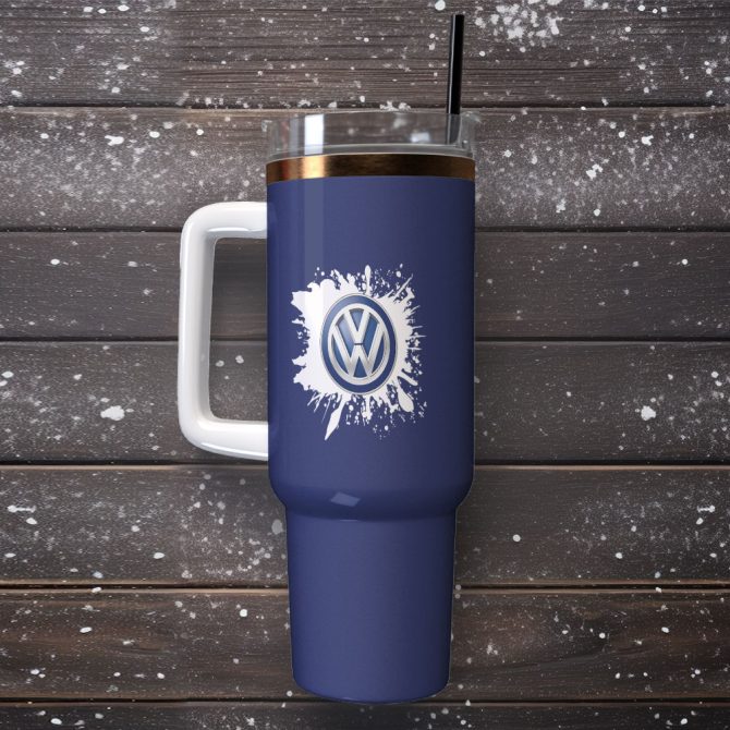 Volkswagen Brand Custom Stanley Quencher 40Oz Stainless Steel Tumbler With Handle - Image 2