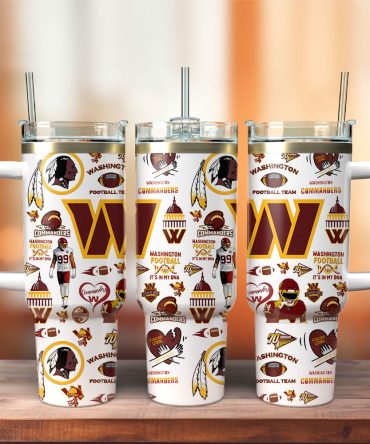 Washington Commanders Nfl Sports Custom Stanley Quencher 40Oz Stainless Steel Tumbler With Handle