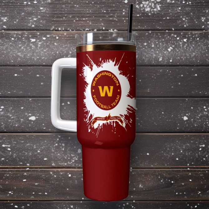 Washington Football Team Sports Custom Stanley Quencher 40Oz Stainless Steel Tumbler With Handle - Image 2