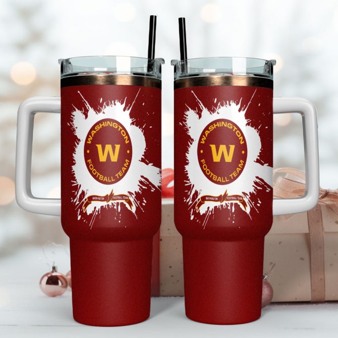 Washington Football Team Sports Custom Stanley Quencher 40Oz Stainless Steel Tumbler With Handle - Image 4