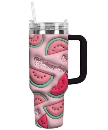 Watermelons Custom Stanley Quencher 40Oz Stainless Steel Tumbler With Handle