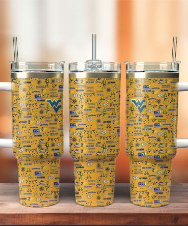 West Virginia Mountaineers Ncaa Sports Custom Stanley Quencher 40Oz Stainless Steel Tumbler With Handle