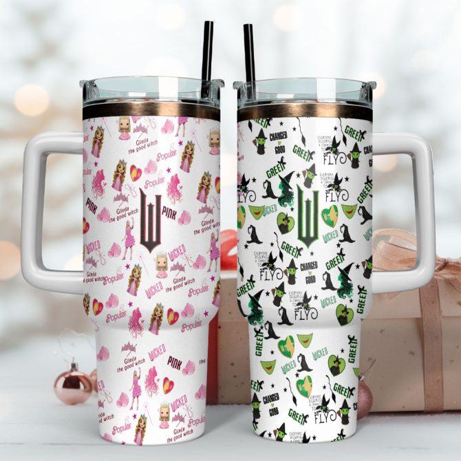 Wicked Movies Custom Stanley Quencher 40Oz Stainless Steel Tumbler With Handle - Image 4