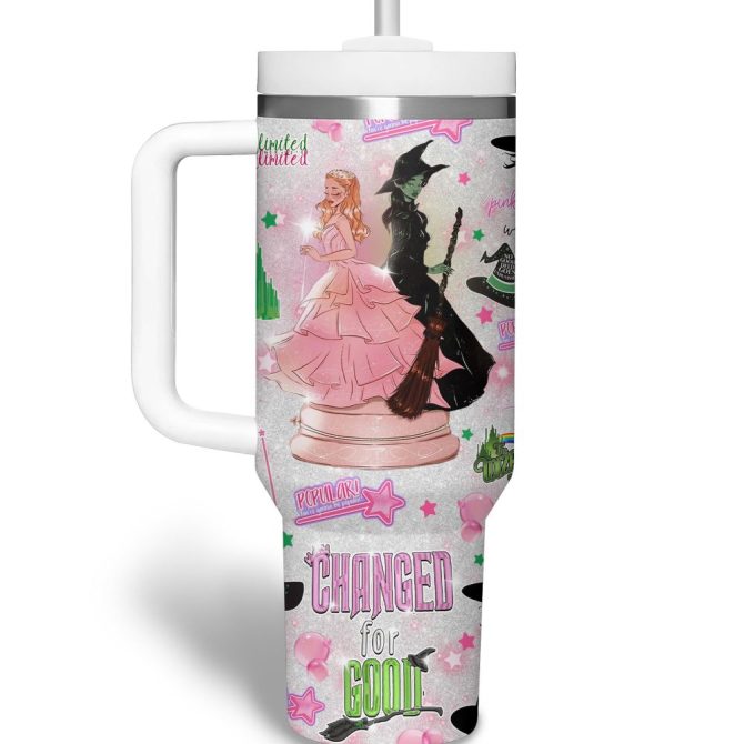 Wicked Movies Custom Stanley Quencher 40Oz Stainless Steel Tumbler With Handle - Image 3