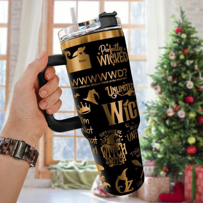 Wicked Movies Custom Stanley Quencher 40Oz Stainless Steel Tumbler With Handle - Image 2