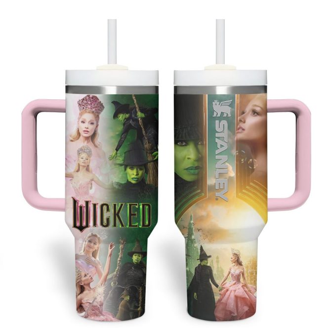 Wicked Movies Custom Stanley Quencher 40Oz Stainless Steel Tumbler With Handle - Image 2