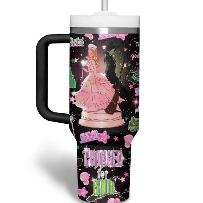 Wicked Movies Custom Stanley Quencher 40Oz Stainless Steel Tumbler With Handle - Image 3