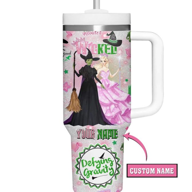 Wicked Movies Custom Stanley Quencher 40Oz Stainless Steel Tumbler With Handle - Image 2