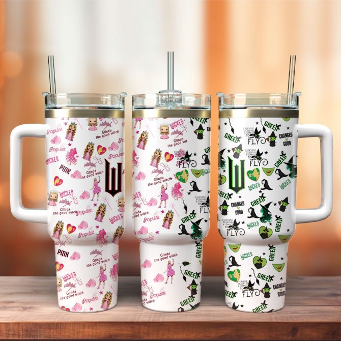 Wicked Movies Custom Stanley Quencher 40Oz Stainless Steel Tumbler With Handle