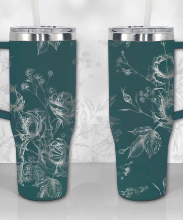 Wild Roses And Flowerscustom Stanley Quencher 40Oz Stainless Steel Tumbler