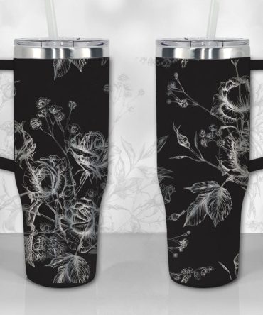 Wild Roses And Flowerscustom Stanley Quencher 40Oz Stainless Steel Tumbler