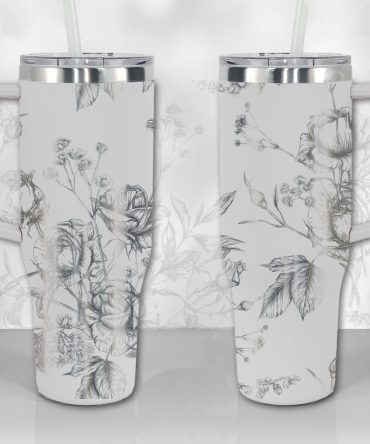 Wild Roses And Flowerscustom Stanley Quencher 40Oz Stainless Steel Tumbler