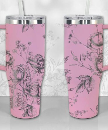 Wild Roses And Flowerscustom Stanley Quencher 40Oz Stainless Steel Tumbler