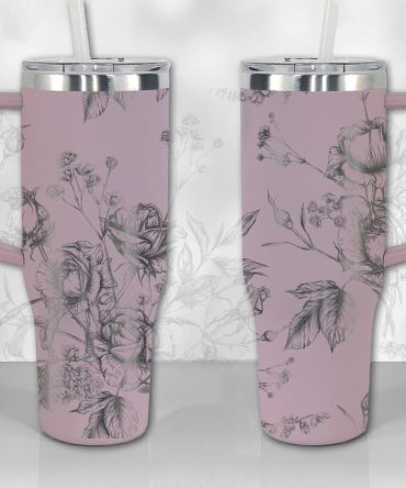 Wild Roses And Flowerscustom Stanley Quencher 40Oz Stainless Steel Tumbler
