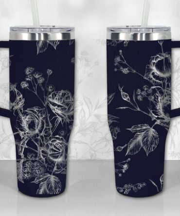 Wild Roses And Flowerscustom Stanley Quencher 40Oz Stainless Steel Tumbler