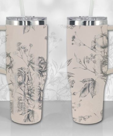 Wild Roses And Flowerscustom Stanley Quencher 40Oz Stainless Steel Tumbler