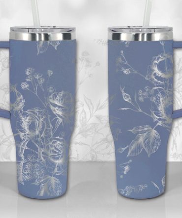 Wild Roses And Flowerscustom Stanley Quencher 40Oz Stainless Steel Tumbler