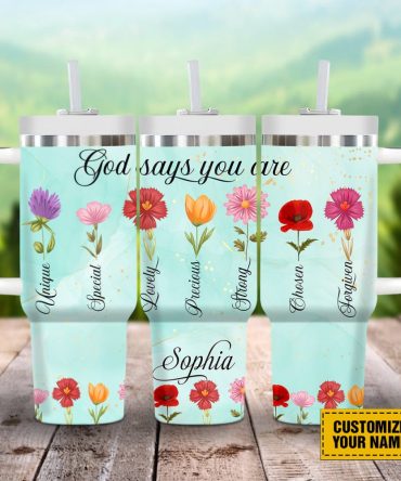 Wildflower Custom Stanley Quencher 40Oz Stainless Steel Tumbler With Handle